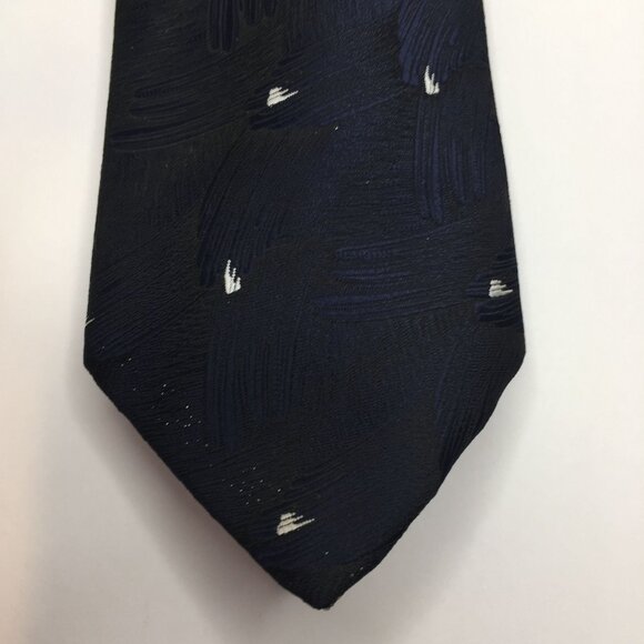 Bernie of California Mens Tie Necktie Navy Blue White Gold Sparkles Formal - Picture 1 of 9